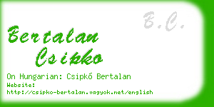 bertalan csipko business card